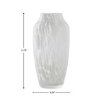 Elegant 13 Inch Tall White Glass Vase Artistic Decor Flowers Indoor Accent New