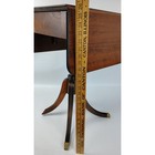 Duncan Phyfe Mahogany Drop Leaf Side Tablebw drawer Tripod Pedestal Brass Feet
