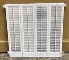 31 3 4  Tall X 32  Wide Wood Interior Louver Plantation Window Shutters Vtg