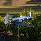 2d Plane Garden Wind Spinner Plane Metal Airplane Decoration Outdoor Roof