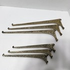 Set Of 6 Ornate Scrollwork Shelf Brackets Silver Tone Cast Metal Victorian Style