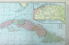 1890s Map Of Cuba With Inset Of Havana Full Color Lithography 14 5 X 22