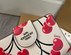 New Medium Corner Zip Wallet Cherry Print Chalk Cz762 Outlet