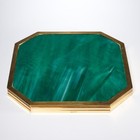 Vintage Faux Malachite Brass Montagnani Mcm Octagonal Placemats Set Of 4 D