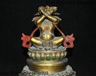 12   Tibetan Buddhism Bronze Gilt Mahakala Buddha Statue Incense Burner Censer
