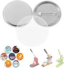 500 Blank Buttons     44mm Diy Button Set With Metal Tops  Plastic Back  Transpare