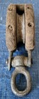 Vtg     Antique     Cast Iron wood     Nautical ship     Single Block Pulley Assembly