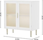 Buffet Cabinet With Led Lights  Sideboard Cabinet With 2 Doors Fluted Acrylic