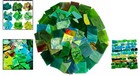 Unpolished Mixed Green Stained Glass For Mosaic Crafts - 35oz Bulk Value Pack