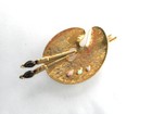 Vintage Artist Pallete  1970 s  Brooch Painters Pin