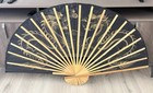 Vintage Chinese Oriental Dragon Hand Painted   Bamboo Wall Fan 37   
