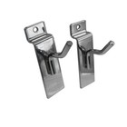 1  Slatwall Hook Panel Display Hooks  1 4  Thickness Metal  Chrome - Pack 2