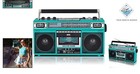 Portable Aqua Turquoise Boombox With Bluetooth  4-band Radio   Mp3 Conversion