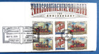 First Day Cover Transcontinental Railroad Stamps   Adjacent Selvage Artwork