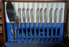 International Sterling Silver Flatware Set  50pc Service Plus Serving  Wood Case