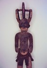 Rare Old 36  Igbo Ibo King W  Headdress African Carving Statue Polychrome Huge 
