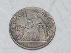 1908-a Silver 1 Piastre Commerce French Indo-china Rare Crown Thaler Sized Coin