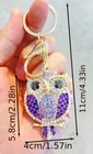 Rhinestone Owl Keychain Bag   Purse Charm   Backpack Key Chain  Choose Color