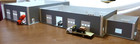 Custom 1 87 Ho  Scale 4 Bay Garage 3 Bay Semi Truck Center office 1 8  Mdf-gray