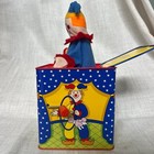 Schylling 1997 Vintage Jester Clown Jack-in-the-box Musical Metal Tin Toy