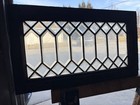   Antique Stained Glass Transom Window Full Beveled   28 5 X 16   Salvage