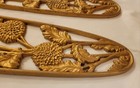 Set Of 2 Vtg Mcm Midwest Metal Wall Decor Gold Brass Patina Flowers Mid-century 