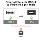 Meiriyfa Firewire 1394 6 Pin To Usb Adapter Cable  Ieee 1394 6 Pin   