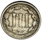 1865 Three Cent Nickel Piece 3c Ungraded Choice Early Us Type Coin - 0276