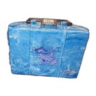 Caboodles Blue white Periwinkle Makeup Vanity Case Marbled Mirror  5607 Vintage