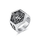 Vintage Cross Bone Skull Masonic Ring Stainless Steel Men s Biker Freemason Ring