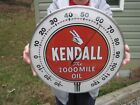 Kendall Oil Round Thermometer With Dome Glass Face Sign Gas Service Station