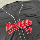 Vintage Nicaragua Baseball National Team Jersey Mens Large  17 Black Stitched