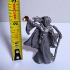 Vintage Pewter Gallo Wicken Witch 2 25  Figurine W Faceted Crystal Sphere Staff