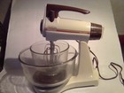 Vintage Sunbeam Mixmaster Stand Mixer 235w 12 Speed 2 Glass Bowls Dough Hooks