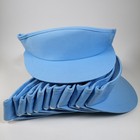 Lot Of 12 Vintage Town Talk Golf Visor Sun Hat Cap Blank Blue Sweatband 90s