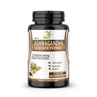 Ashwagandha Capsules 1300mg Serving W black Pepper Root Powder Organic Non Gmo