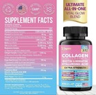 1 Pack- Zoyava Collagen 14-1 Extra Strength   Biotin Keratin Hyaluronic Acid Usa