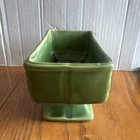 Vintage Ceramic Pottery Planter Vase Green Scroll Pedestal