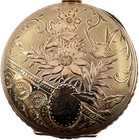 Antique 6s Champion Hunter Pocket Watch Case For Mechanical Gold Filled Floral