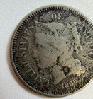 1866 Three Cent Nickel 3cn Civil War Era U s  Coin