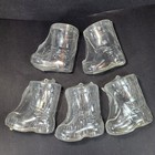 Plastic Fillable Santa Boot Shaped Ornaments Lot Of 5 Christmas 3d Bubble 3 5 