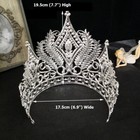 19 5cm Tall Crystal Huge Tiara Crown Wedding Bridal Queen Princess For Women