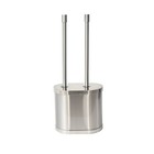 Metal Toilet Bowl Brush And Plunger Set  Brushed Nickel