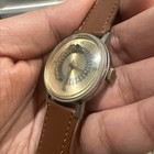 Vintage Moving Train Watch Swiss 34mm Manual Wind Mens Watch Works Need Servicng