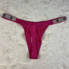 Victoria s Secret Very Sexy Shine Strap Rhinestone Thong Panty Fuchsia Pink M