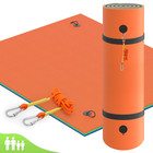 7 X 6 Ft Orange Floating Water Pad Lounge Bed 3-layer Bouncy Xpe Foam Float Mat