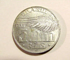 1936 Brazil 5000 Reis Silver Au Coin