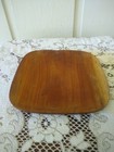 Made In Haiti Vintage    mountain Maid    Teak Wood Wooden Tray plate 9 5  Square