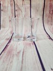 Sobieski Vodka Shot Glass Clear Raised Detail Heavy Base 3 1 8  Tall Lot Of 2