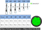 Fishing Barrel Swivel And Snap Kit - 350 Pcs Interlock Sizes 2  To 12 